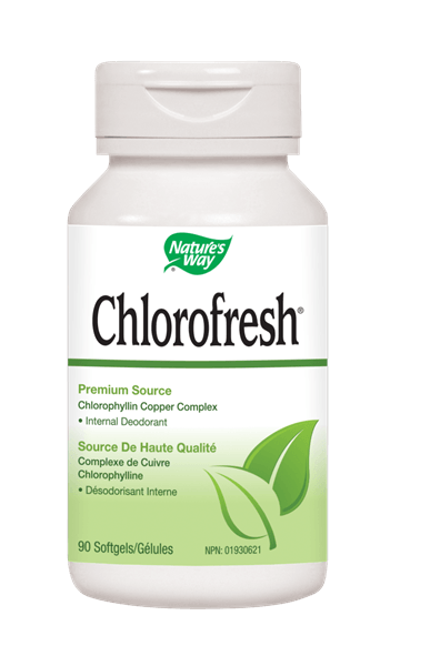 Nature's Way Chlorofresh Chlorophyllin Copper Complex (Internal Deodorant) - 90 Softgels