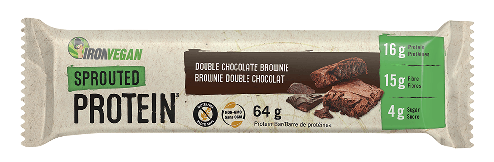 Iron Vegan Sprouted Protein Bar Double Choc 64g