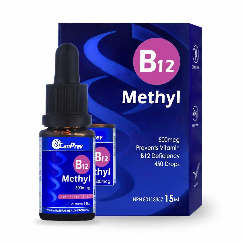 CanPrev B12 Methyl Drops 500mcg, 15ml - Methylcobalamin B12 Prevents Vitamin B12 Deficiency
