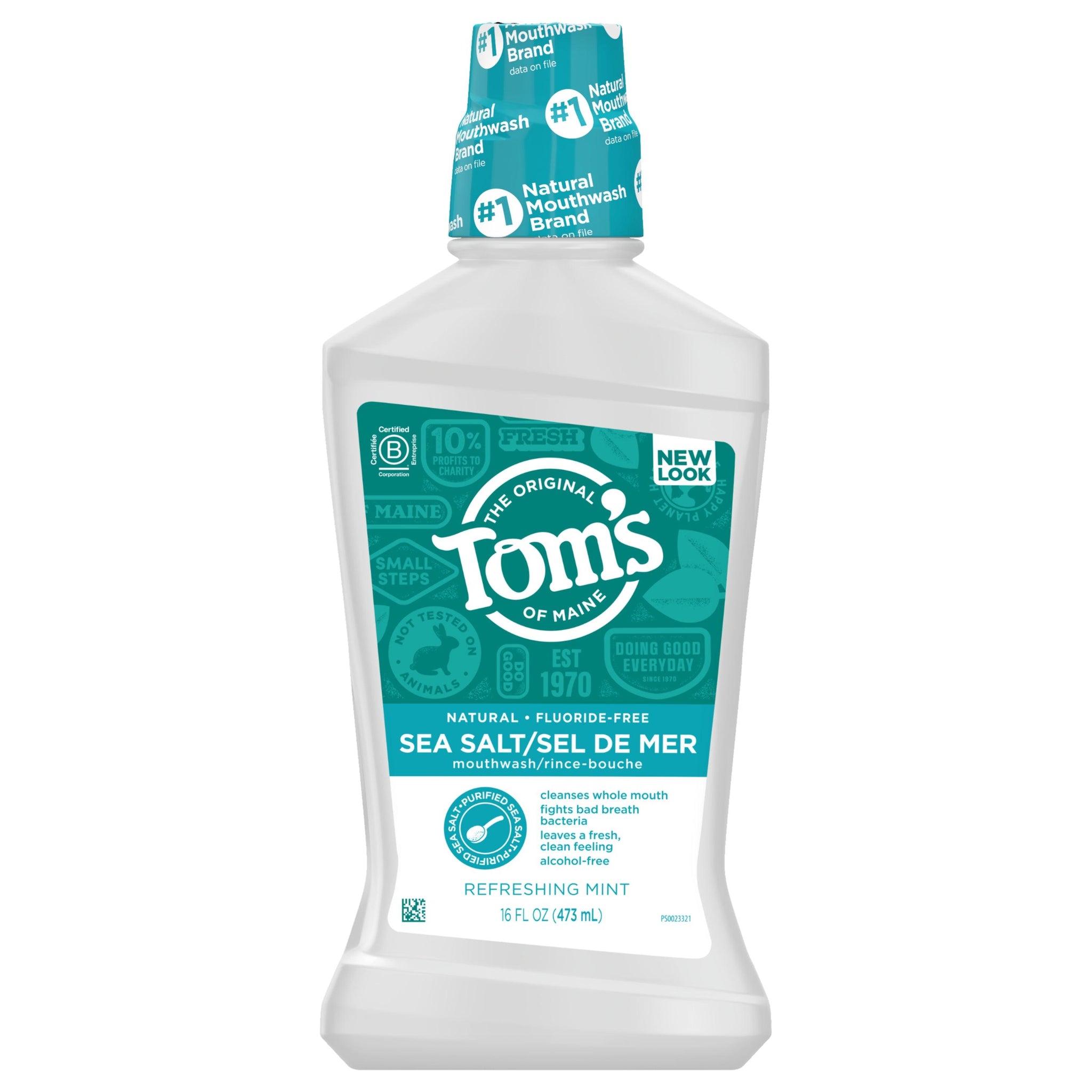 Tom's of Maine Sea Salt Refreshing Mint Mouthwash - 473ml