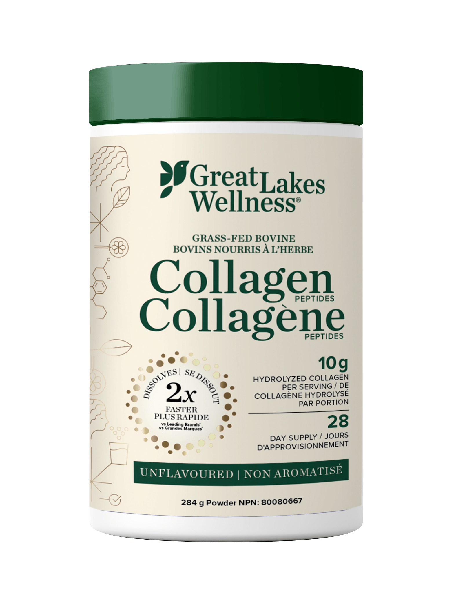 Great Lakes Grass-Fed Bovine Collagen Peptides 284g