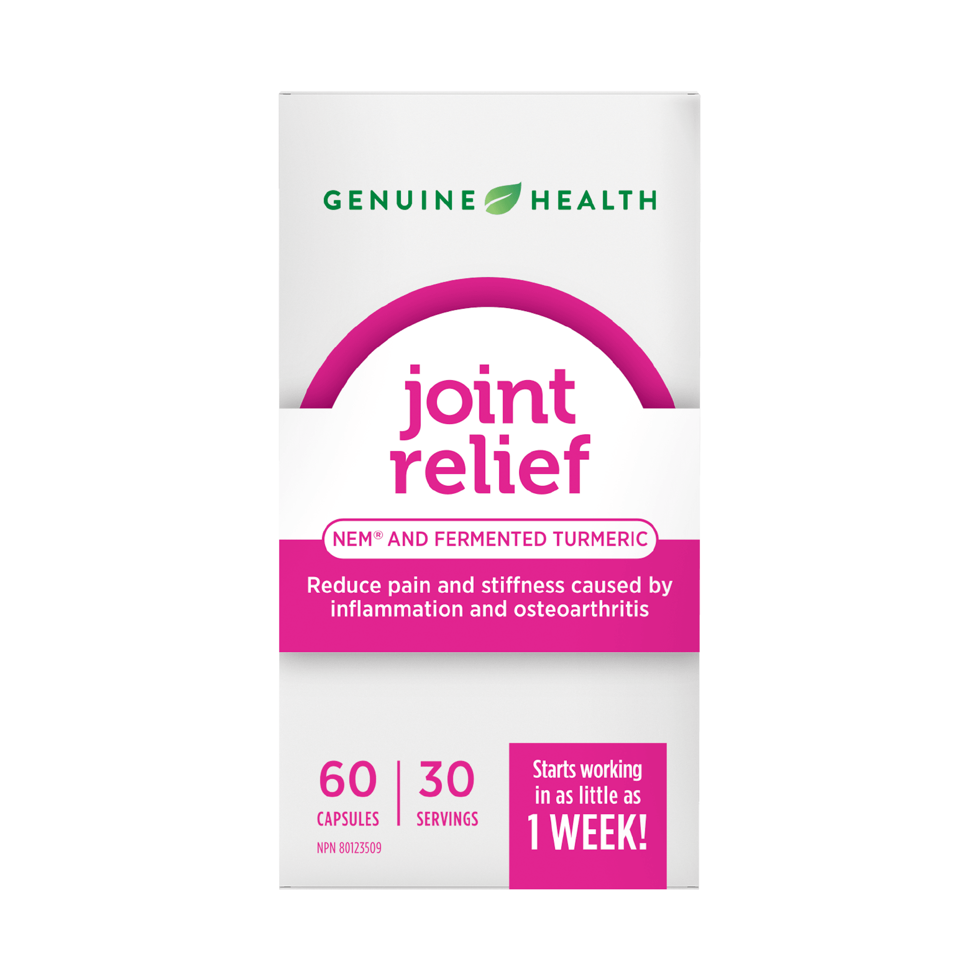 Genuine Health Joint Relief 60 Capsules - Fast and Effective Relief From Joint Pain and Inflammation With Fermented Turmeric,