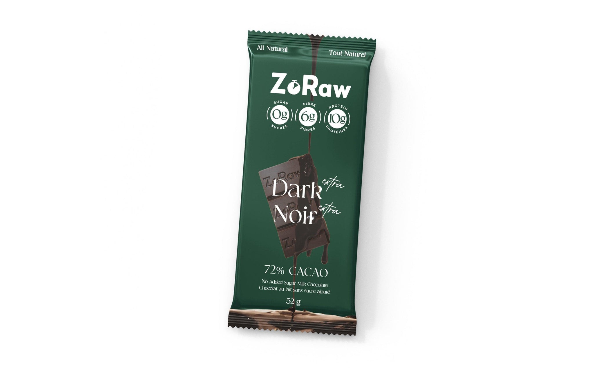ZoRaw Protein 72% Extra Dark Chocolate 52g