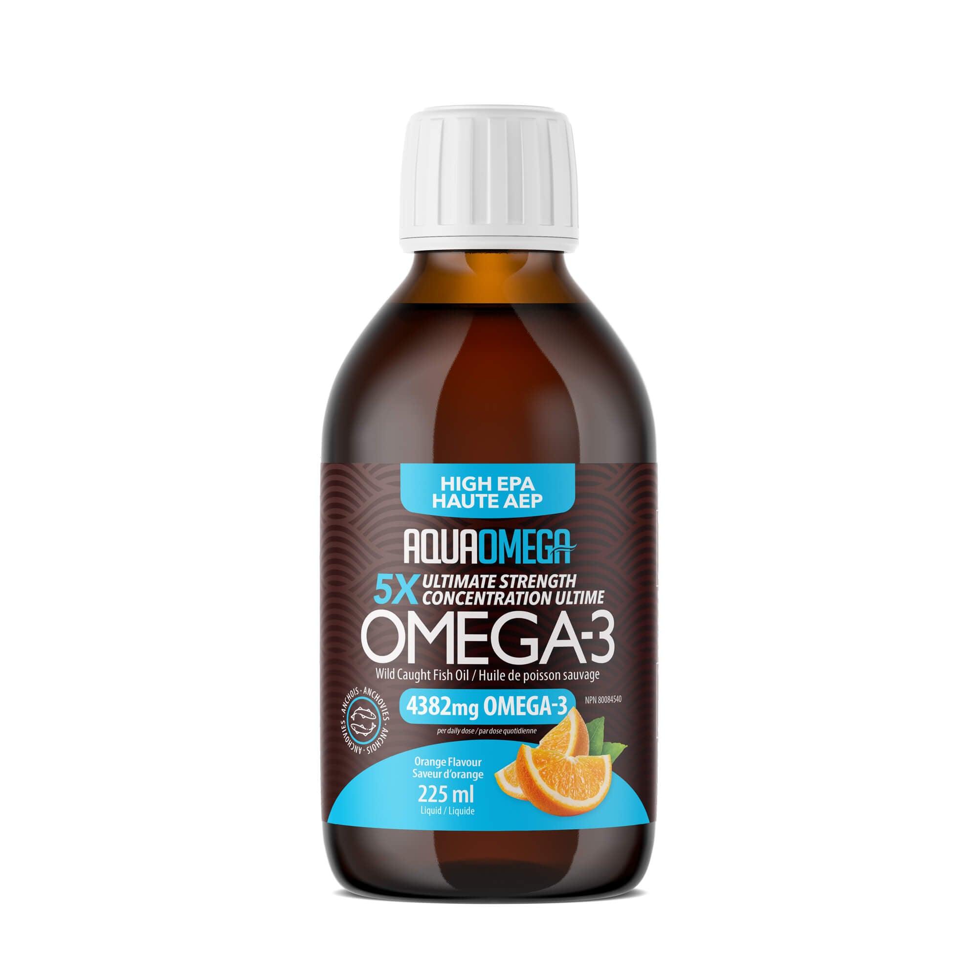 AquaOmega High Potency Fish Oil Orange 225ml