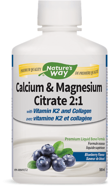 Nature's Way Calcium Magnesium with K2 Blueberry 500ml