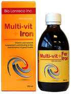 Bio Lorenco Multi-Vitamin + Iron Liquid 250 ml