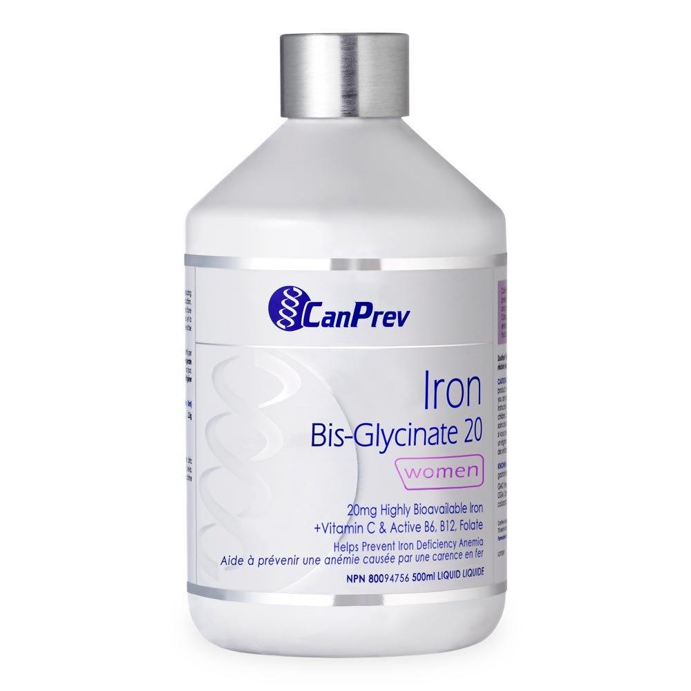 CanPrev Iron Bis-Glycinate 20 + Vitamin C, B6, B12 & Folate, 500 mL