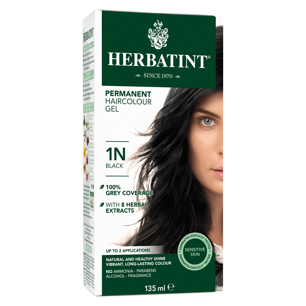 Herbatint Permanent Haircolour Gel Black 1N, 135ml Online