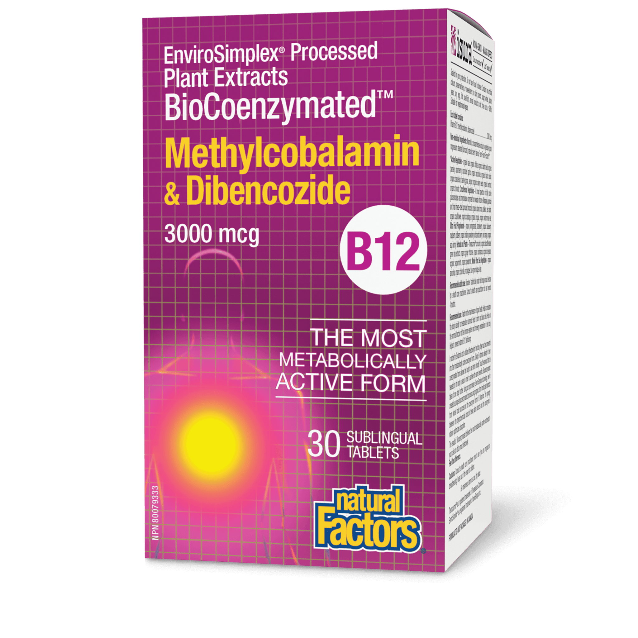 Natural Factors Biocoenzymated Methylcobalamin-Dibencozide B12 30t