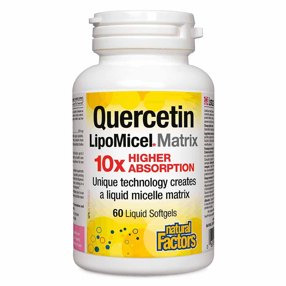 Natural Factors, Quercetin LipoMicel Matrix, 60 Liquid Softgels