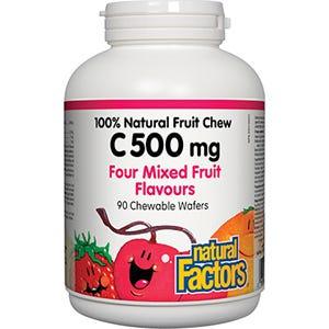 Natural Factors C 500mg Chew Mixed Fruits 90c