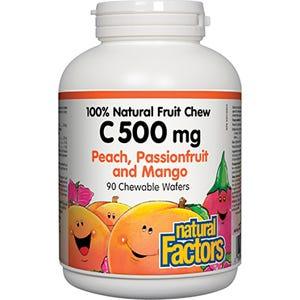 Natural Factors C 500mg Chew Peach 90c
