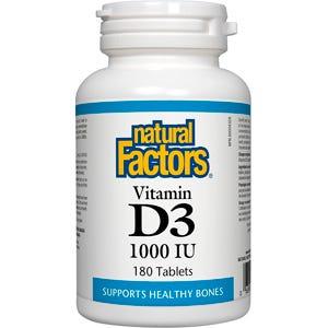 Natural Factors Vitamin D3 1000 IU 180 Tablets Online