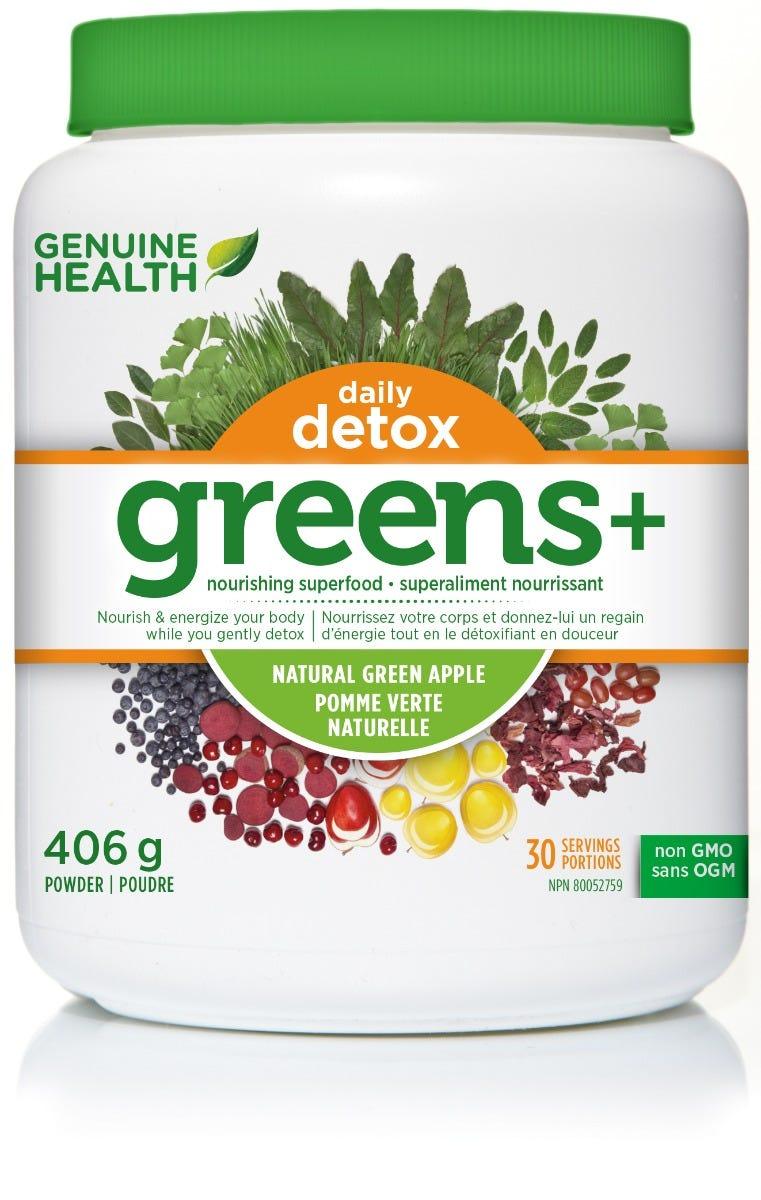 Genuine Health Greens+ Daily Detox Green Apple 406g Online 