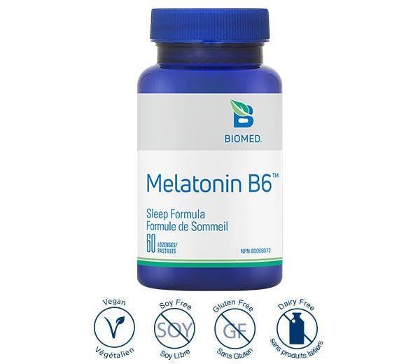 Biomed Melatonin + B6 60 lozenges 10mg
