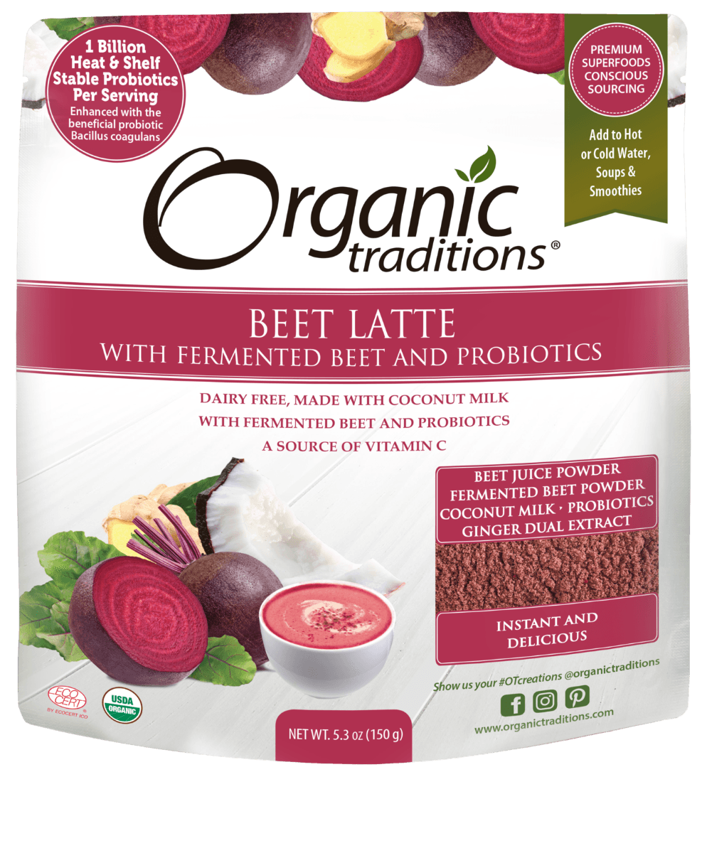 Organic Traditions Beet Latte with Fermented Beet and Probiotics - 150g