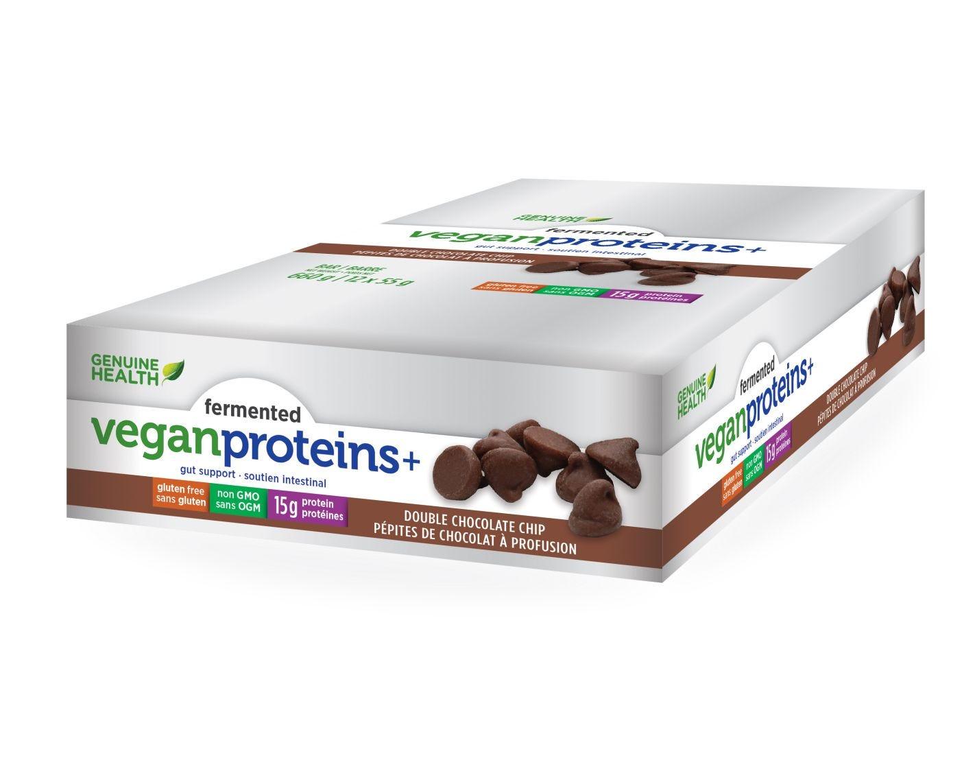 Genuine Health fermented Vegan proteins+ bar - Double Chocolate Chip
