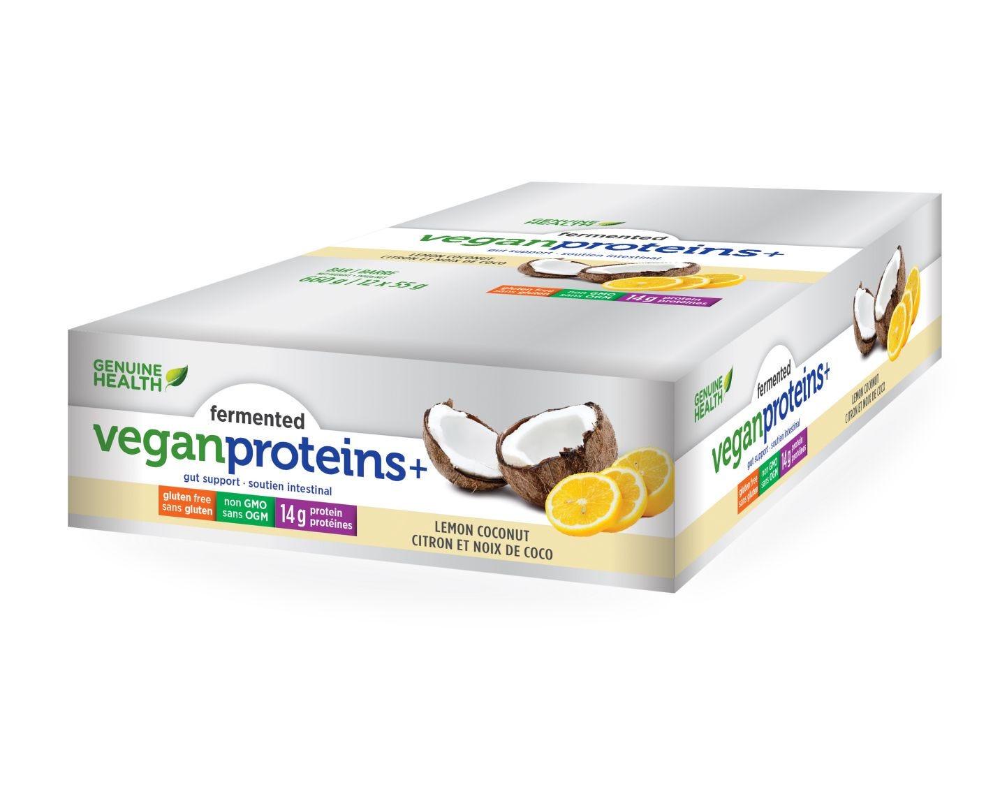Genuine Health fermented Vegan proteins+ bar - Lemon Coconut