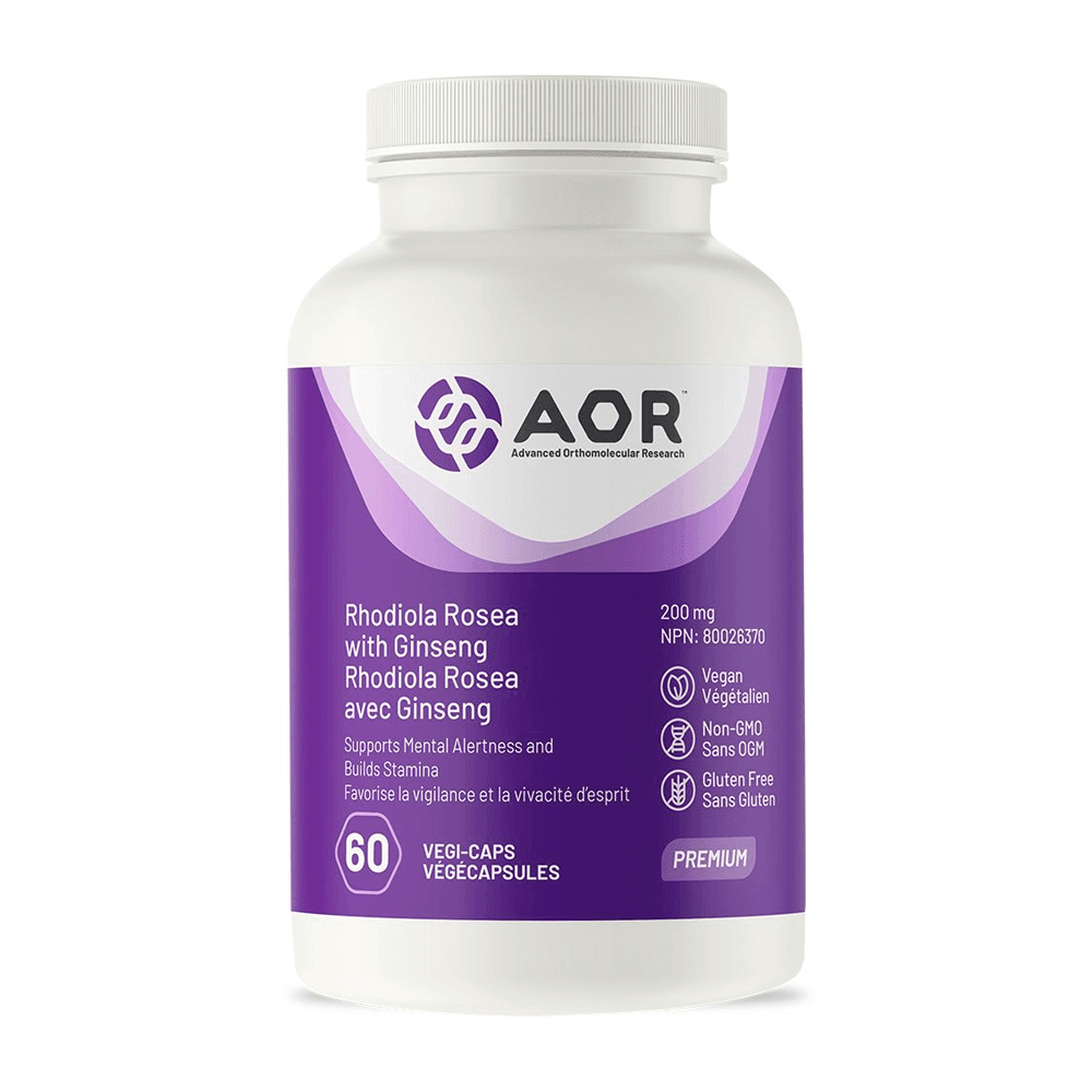 AOR Rhodiola Rosea with Ginseng, 60 Vcaps