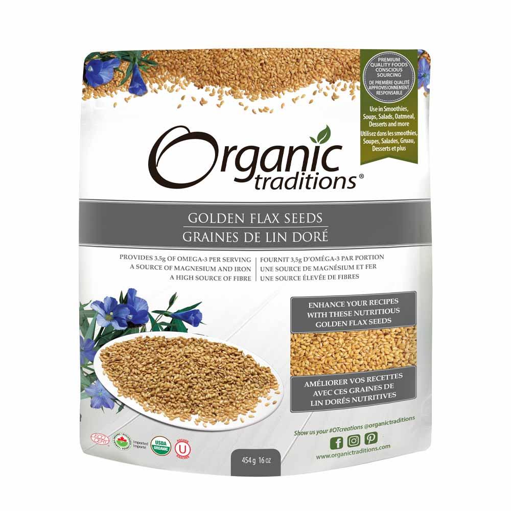 Organic Traditions Golden Flax Seeds 454g