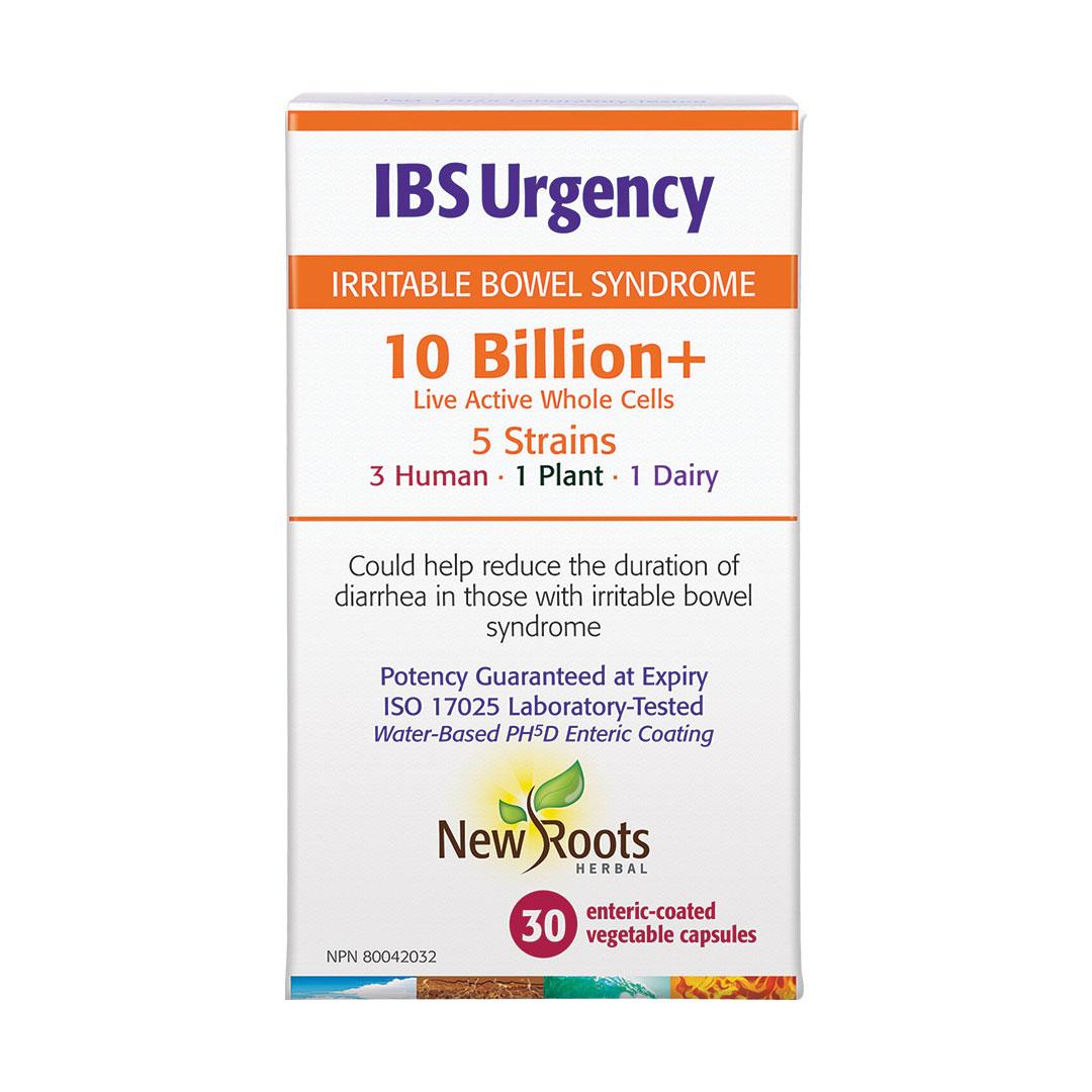 New Roots Herbal IBS Urgency 10 Billion+ Live Probiotics, 30 Veg Caps