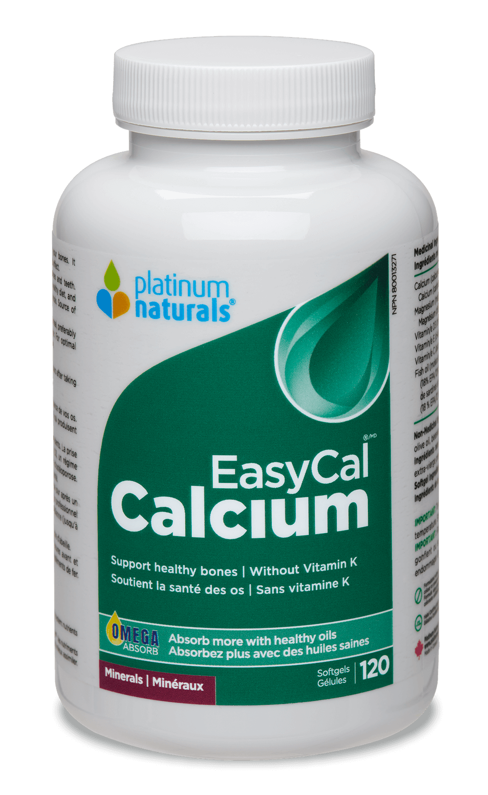 Platinum Naturals EasyCal Calcium - 120 Softgels