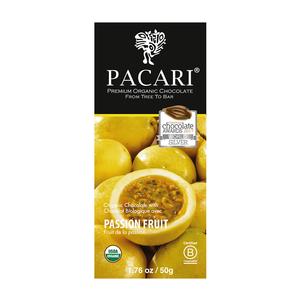 Pacari Passion Fruit Organic Chocolate Bar 50g