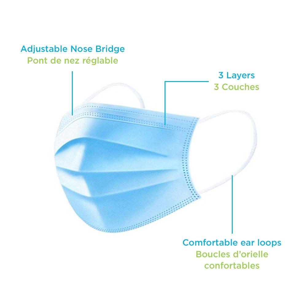 3-Layer Non-Medical Disposable Face Masks - 50pcs