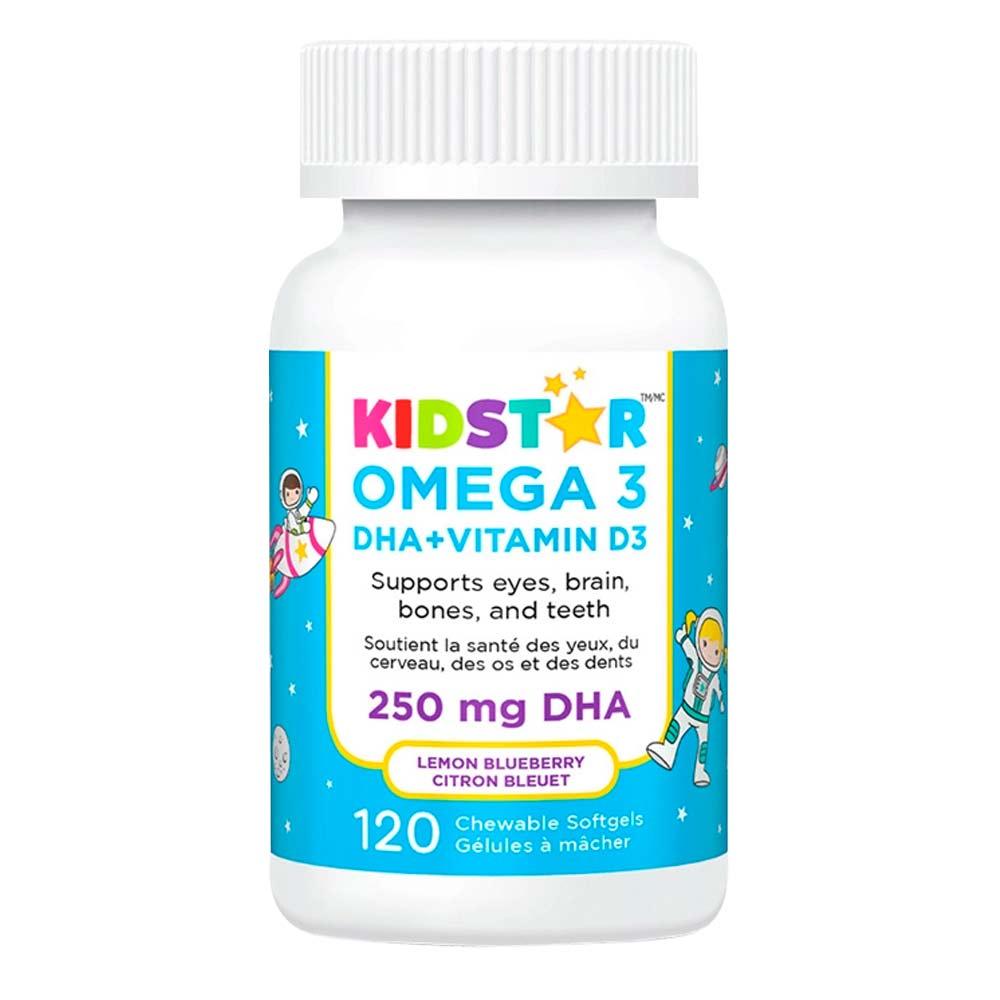 KidStar Omega 3 DHA+D3 Chews Lemon Bluebrry 120sg