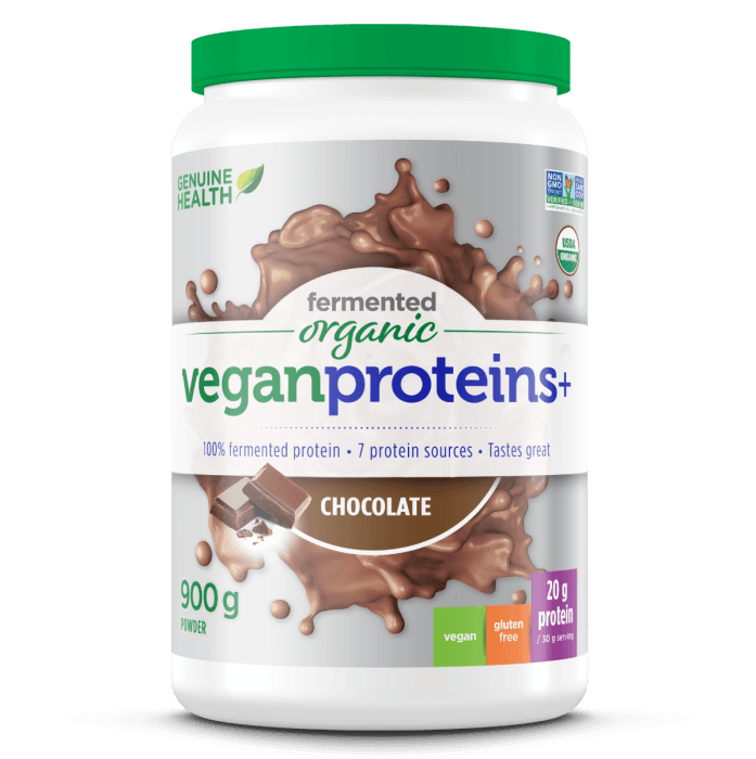 Genuine health Vegan Proteins+ Chocolate 900g