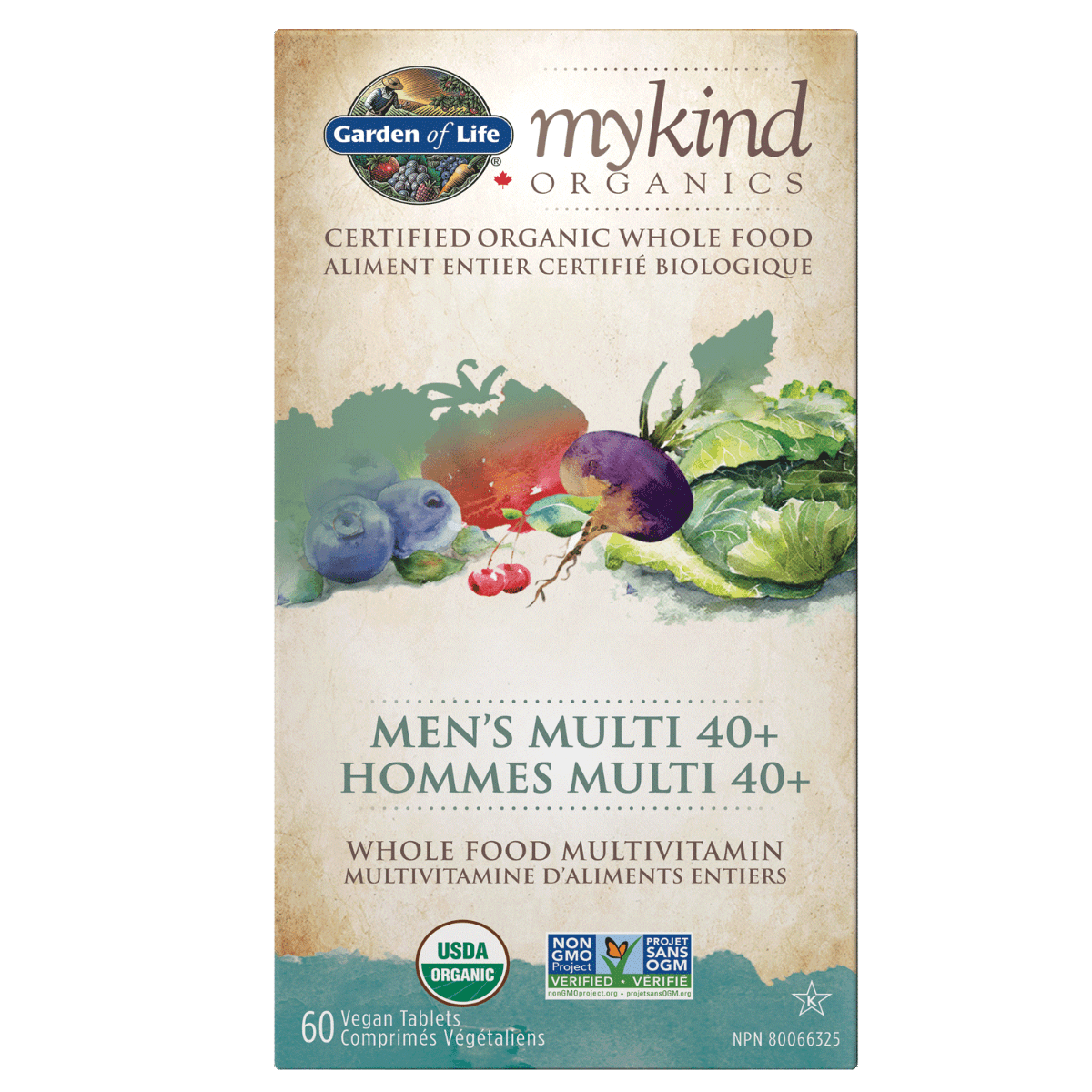 Garden of Life mykind Organics - Multivitamin - Men's Multi 40+ - 60 Vegan Tablets