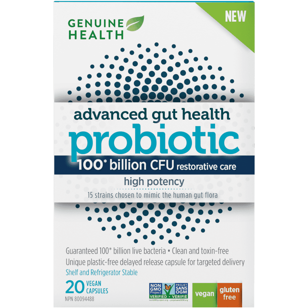 Genuine Health Advanced Probiotic High Potency - 20 Vegan Capsules