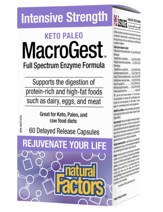 Natural Factors Keto MacroGest Full Spectrum Enyme Formula 60c